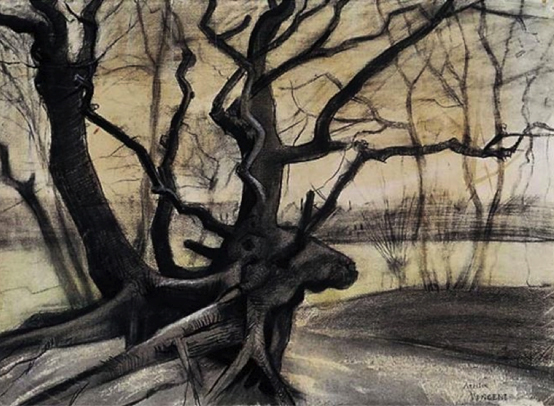 Litho of Trees by Vincent VanGogh